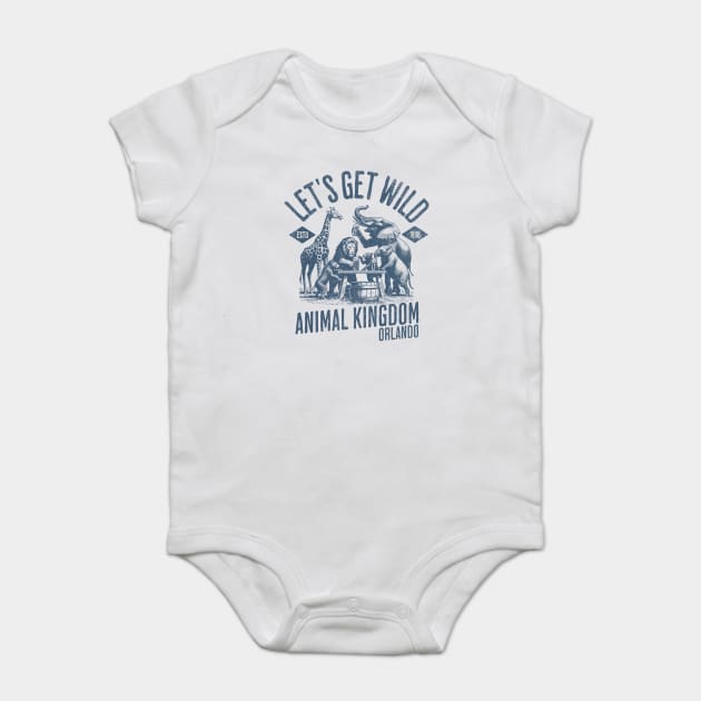 Let's Get Wild Animal Kingdom Orlando Florida Baby Bodysuit by Joaddo